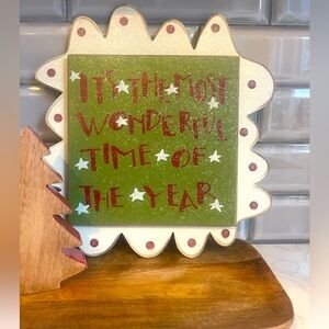 Christmas funky glitter sign decor Holiday Seuss